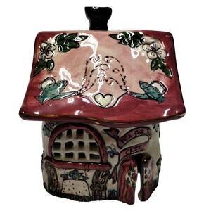 Heather Goldminc Ceramic Teahouse Tealight Candle Holder Cottagecore Fairy House